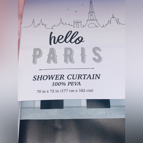 Hello París Fashion Peva Shower Curtain NEW - Picture 3 of 3